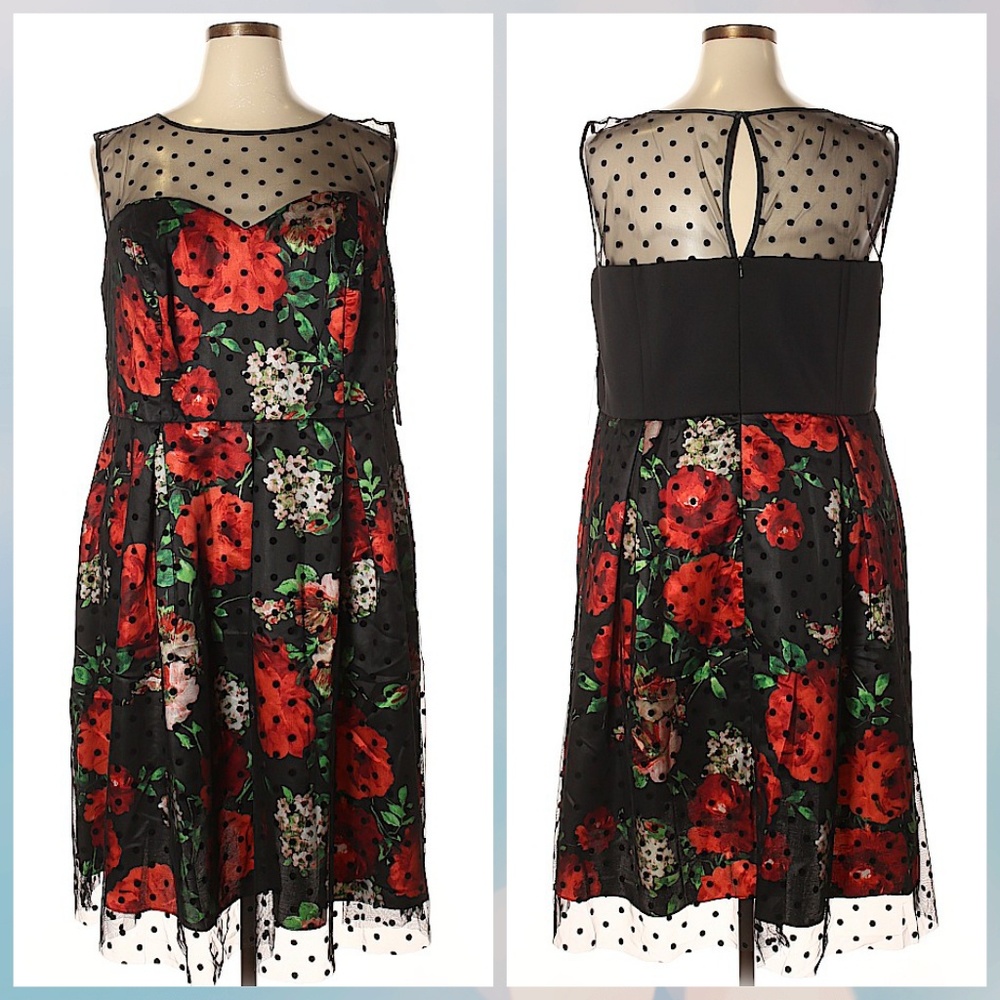Studio One Floral Polka Dot Dress